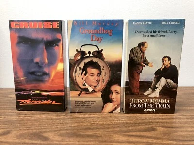 Brand New Sealed VHS Lot - Groundhog Day, Throw Mama From Train, Days Of Thunder - Image 1 of 3