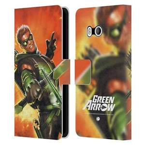 JUSTICE LEAGUE DC COMICS GREEN ARROW COMIC ART LEATHER BOOK CASE HTC PHONES 1 - Picture 1 of 7