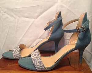 Jeansschuhe Knöchelriemen offene Zehenpartie Neu! Sexy Stilettoabsatz von Nordstrom's 9,5 M  - Bild 1 von 5