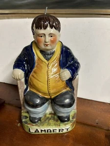 Antica statuina uomo ceramica Staffordshire Daniel Lambert RARA - Foto 1 di 7