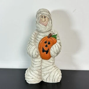 Eddie Walker Large Mummy Holding Pumpkin Jack O' Lantern Halloween 7" Midwest - Picture 1 of 5