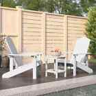 Vidaxl Garden Adirondack Chairs With Table Hdpe White Sp