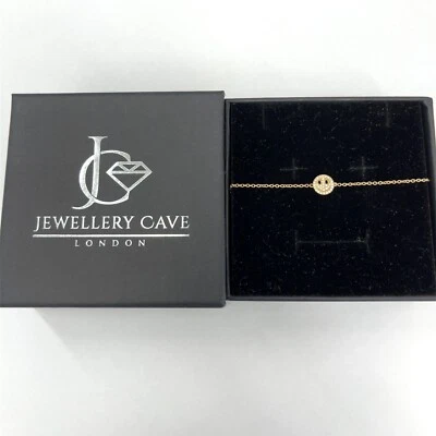 9ct Yellow Gold Smiley Pave Set Bracelet - Image 1 of 4