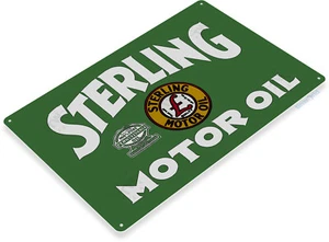 Sterling Motor Oil Logo Gas Station Garage Retro Vintage Decor Metal Tin Sign - Picture 1 of 4