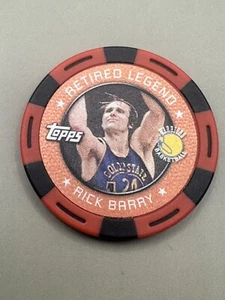 RICK BARRY 2005-06 Topps POKER CHIP- Red/Black - NM/MT - Warriors - Picture 1 of 2