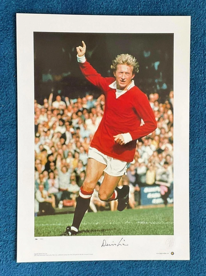 Denis Law подпись 22 x 16 большой синий трубка легенда печати - ограниченный выпуск 500 - Изображение 1 из 3