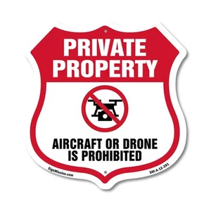 No Drone Shield Sign Aircraft Or Drone Is Prohibited Shield Shaped Sign - Picture 1 of 49