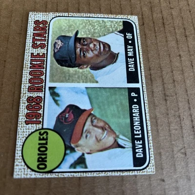 1968 Topps Orioles Rookie Stars Leonhard / May #56 Vintage Baseball Card (f3) - Image 1 of 2