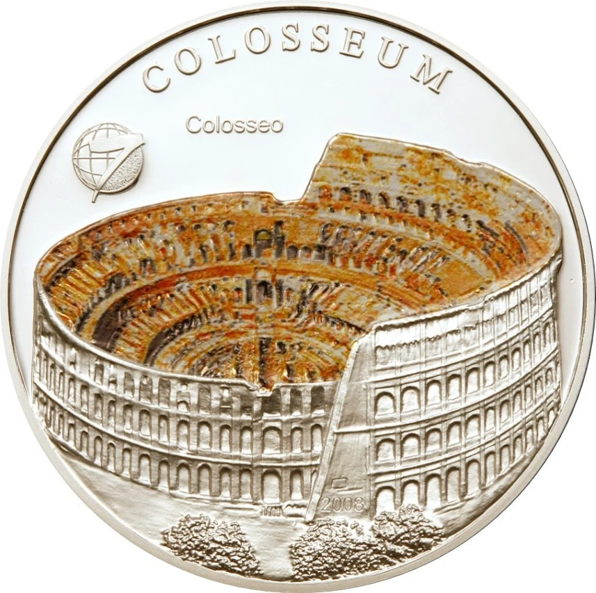 2008 Mongolia 500 Tögrög 7 Wonders of the World: Colosseum-Sterling Silver Coin - Image 1 of 3