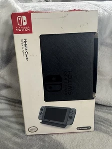 Power A Nintendo Switch Hybrid Cover + Screen Protector Black Pebbled Leather - Picture 1 of 5