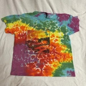 VTG Calvin Hobbes Tie Dye Sunshine Daydream Shirt Single Stitch Grateful Dead - Picture 1 of 9