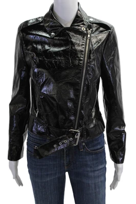 Chaqueta de motociclista BB Dakota para mujer con hebilla negra cuello PU talla S Foto 1 de 4