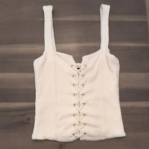 Reformation Tank Top Womens Small White Cross Cross Tie - Picture 1 of 10