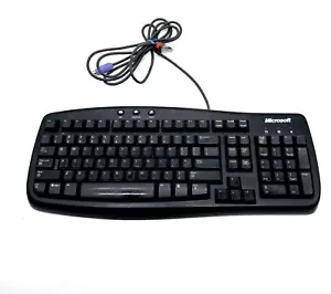 Microsoft PS/2 Wired Keyboard PS2 Internet RT9480 Black Key Board Retro - Picture 1 of 1