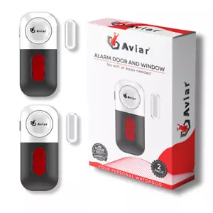 Wireless Sensor Security Alarm Home Garage Shed Burglar Alarm Window Doors 2PCK - Picture 1 of 5