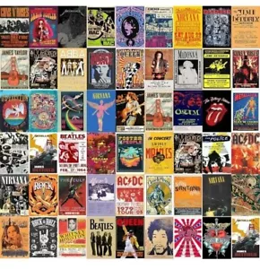 72 Vintage Rock Bands Fotos, 4 x 6 Zoll, Wanddekoration, Rahmen, Kunstprojekte - Bild 1 von 6