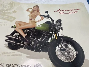 2009 Harley Davidson American Bombshell 2 Sided Poster Marisa Miller 22" x 33" - Picture 1 of 11