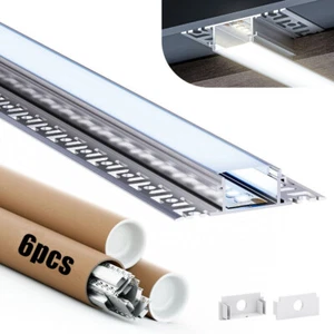 Aluminium Profil Trockenbau Unterputz Leiste Rigips 6-Stück 2m für LED Streifen - Bild 1 von 6