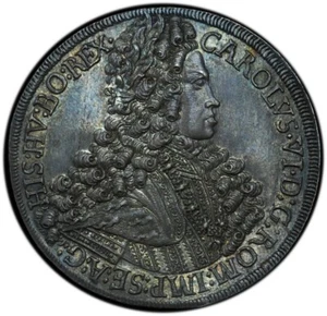 1713 Austria Thaler Hall Karl VI MS62 NGC - Incredibly Choice Original Example! - Picture 1 of 7