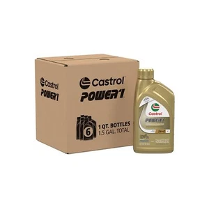 Castrol Power1 4T 5W-40 Full Synthetic Motorcycle Oil, 1 Quart, Pack of 6 - Picture 1 of 6