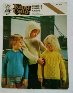 King Cole KC 98 Childrens Sweaters and Hooded Jacket Knitting Pattern - Used - Picture 1 of 2