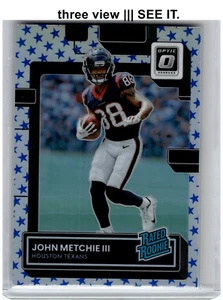 JOHN METCHIE III 2022 Donruss Optic #217 Rated Rookie RC Prizm Blue Star Emoji! - Picture 1 of 6