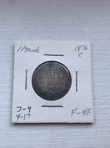 90% Silver 1 Mark Germany Coin 1876 C - Picture 1 of 2