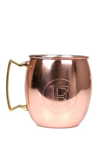 Jodhpuri 20 Unzen Moscow Mule Becher Anfangsbuchstabe E Kupfer Messing Henkel Monogramm Tasse - Bild 1 von 1