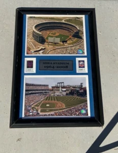 RARE Framed/Plaque Shea Stadium New York Mets Photos & Stamps 1964-2008 - Picture 1 of 3