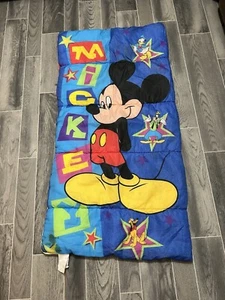 Vintage Mickey Mouse Star Sleeping Bag W/ Donald Goofy Pluto 30x57 USA - Picture 1 of 3