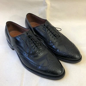 Allen Edmonds USA Lloyd Brogue Wingtip Oxford Shoes Black Excellent - Picture 1 of 14