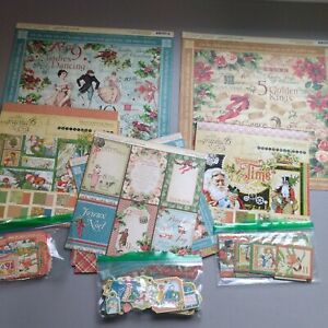 Graphic 45 Mixed Lot Quality Scrapbook Paper Christmas Multi Size Holiday Craft