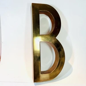 "Letrero de construcción industrial de metal con letras B 16"" latón/acero" - Imagen 1 de 9