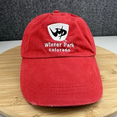 Gorra Distressed Winter Park Colorado con tirantes OSFM roja estación de esquí Foto 1 de 4