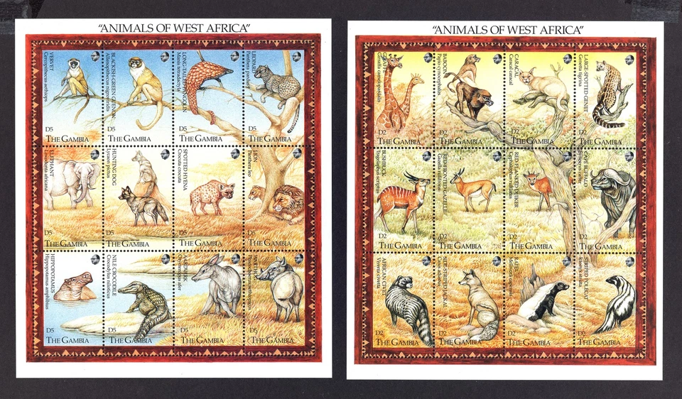 M28999 Gambia 1993 Animales de África Occidental X24 UMM Sg 1470/93 Gato £16,80 Foto 1 de 1