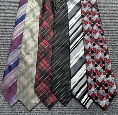 Lote de 6 corbatas Geoffrey Beene para hombre multicolor a rayas a cuadros geométricas Foto 1 de 4