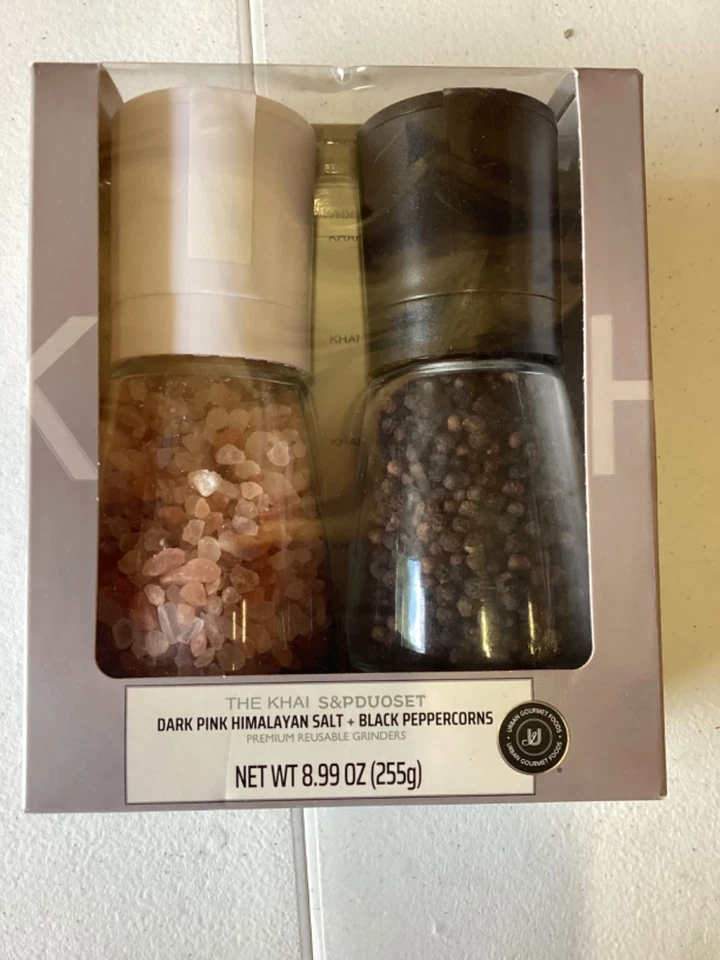 2 шт. Мельница для Соли и Перца Набор Высокая Стеклянная Мельница Упакованный подарочный набор Новый - Изображение 1 из 4