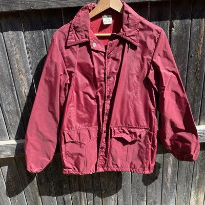 70s 80s HOWE athletic nylon faux fur line hooded windbreaker jacket size Medium - Image 1 of 4