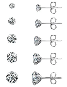 Juegos de 5 pares de pendientes de titanio hipoalergénico circonita cúbica pendientes para mujer... - Imagen 1 de 6