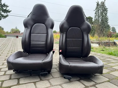 Asientos deportivos Porsche Boxster 986, 996, 911 asiento de cuero izquierdo y derecho marrón cacao Foto 1 de 4