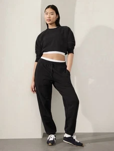 Athleta MT Easy Fleece Mid Rise Jogger |  Black XSP #575914 NEW - Picture 1 of 4