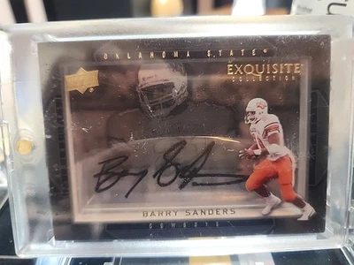 BARRY SANDERS 2011 EXQUISITE DIMENSIONS SHADOWBOX AUTO EBAY RARE HARD 2 FIND - Image 1 of 4