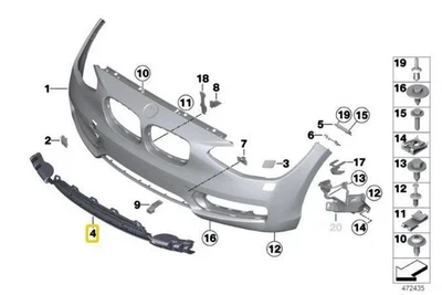 НОВЫЙ ПОДЛИННЫЙ BMW 1 СЕРИИ F20 F21 ПЕРЕДНИЙ БАМПЕР ЦЕНТРАЛЬНАЯ РЕШЕТКА 51117245733 - Изображение 1 из 3