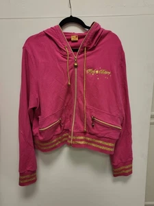 Apple Bottoms Velour Hoodie Full Zip Pink Gold Tracksuit 3X Womens Jacket - Picture 1 of 7