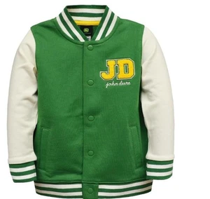 NEU KINDER KLEINKIND JOHN DEERE TRAKTOR VARSITY LETTERMANS JACKE GRÜN 3T - Bild 1 von 2