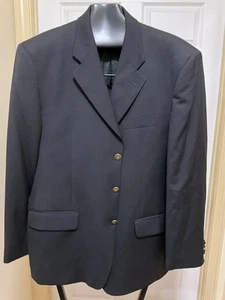 G. Manzoni Men's Super 140’s Black 3-Button Blazer 46 R  MadeItaly - Picture 1 of 14