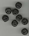 SILVER SKULLS WITH BLACK  BRADS **  DISCONTINUED HALLOWEEN  BOO 8 PCS