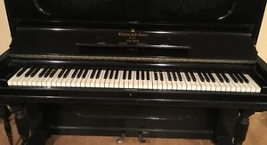 Steinway Antique Upright Piano Ebony / Black, Original Soundboard and Keyboard - Picture 1 of 10