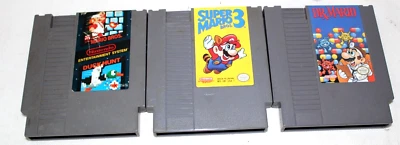 Lot of 3 Nintendo NES Super Mario Bros Duck Hunt Dr 3 Video Game Cartridges - Image 1 of 4