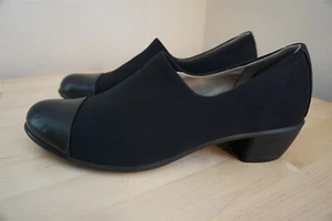Ecco Women's Fabric and Leather Heeled Loafers Black Size 36, 6-6.5 - Picture 1 of 9